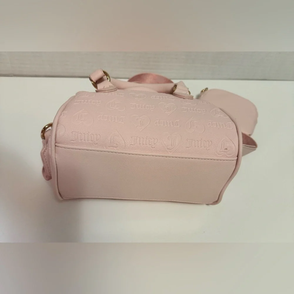 JUICY COUTURE dusty pink semi charmed satchel/crossbody bag